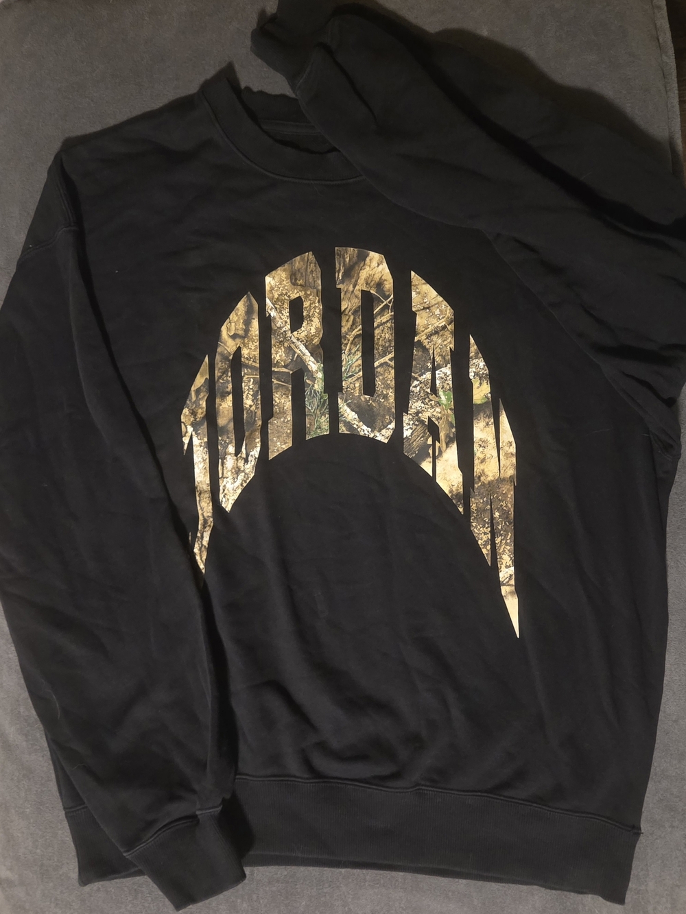 Jordan Jumpman Camo Logo Black Crewneck Sweatshirt Men’s Small